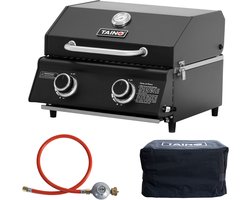 TAINO PLATINUM COMPACT 2.0 DARK Set - tafelgrill gasgrillhoes gasdrukregelaar