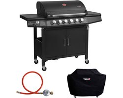 TAINO RED 6+1 gasgrill - afdekset, gasregelaar, BBQ-grill accessoires afdekhoes