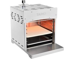 TAINO XXL krachtige gasgrill - tot 800°C met pizzasteen roestvrij staal zilver
