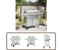 vidaXL Gasbarbecue - 7 Branders - Roestvrij Staal - Zilver Gasbarbecue - Buitengoed - Bbq - Barbecues - Rookworst