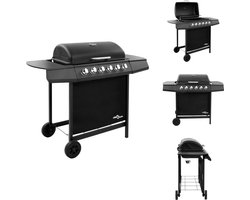 vidaXL Gasbarbecue-grill - Gasbarbecue Grills - Buiten Grill - Buiten Grills - Gasbarbecue met 6 branders zwart
