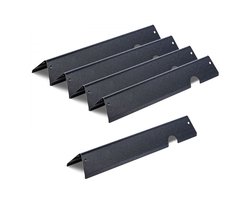 Vlamverdeler Flavorizer Bars - Set van 5 - Geëmailleerd Staal - Voor 3-brander gasbarbecue 300-serie - Gelijke Warmteverdeling - Beschermt Branders - Zwart