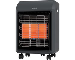 Auronic Mobiele Gaskachel - met Wieltjes - tot 60 m² - 4100W Gas Heater - 3 Warmtestanden - Zuurstofbeveiliging - Zwart