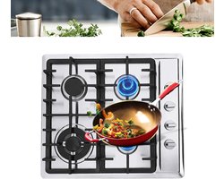 Inbouw Gaskookplaat – Gasplaat – Kookplaat – Keukenplaat – 4 Branders – Roestvrij Staal – Elektronische Ontsteking