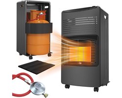 Mobiele Gaskachel 4200W – 3 Warmteniveaus – Met 4 rollen – Zwart