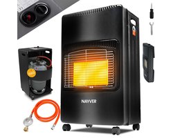 Nayver Gaskachel - Mobiele kachel Incl. Slang en Drukregelaar - Zwart - 4200W