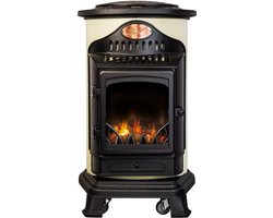 Provence gaskachel voor binnen voor gasfles - Cremé - geen schoorsteen nodig op wielen