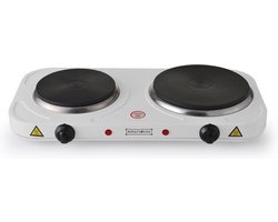 2-pits elektrische Kookplaat Royalty Line 1000+1500w Zilvergrijs.