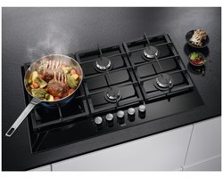 AEG Gaskookplaat | Model HKB75820NB | Gas-op-Glas | 74 cm | 5 zones | Inbouw | StepPower