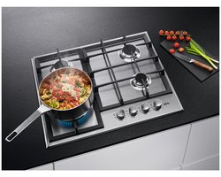 AEG HGB64400SM Zilver Ingebouwd 75 cm Gaskookplaat 4 zone(s)