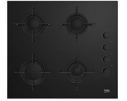 Beko HILG64120S - Inbouw gaskookplaat - 4 zone(s) - Draaiknop bediening - Ingebouwd - Zwart
