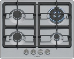 Bosch Serie 4 PGH6B5K90 kookplaat Roestvrijstaal Ingebouwd 60 cm Gaskookplaat 4 zone(s)