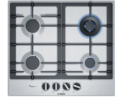 Bosch Serie 6 PCH6A5C90D kookplaat Zwart, Roestvrijstaal Ingebouwd Gaskookplaat 4 zone(s)