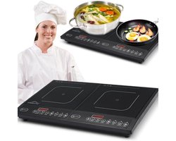 DailySupplies® Inductie Kookplaat Vrijstaand - Elektrische Kookplaat 2 Pits - Keramische - Zwart