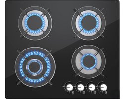 DnA® Gaskookplaat - Gas Kooktoestel Camping - Gaskookplaat Inbouw - Zwart - 52cm x 60cm x 6cm