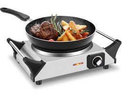 Draagbare 1-Pits Elektrische Kookplaat 1500W – Vrijstaand, Compact, RVS – Geschikt voor Alle Pannen – Plug & Play - Noorafshan
