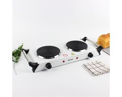 Draagbare Elektrische Kookplaat 2000W – Dubbele Hotplate met Instelbare Temperatuur – Compact, Energiezuinig en Rookvrij – Geschikt voor Alle Pannen – Noorafshan (NA)