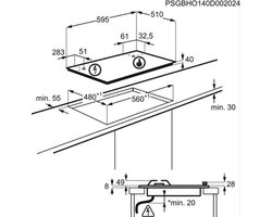 Electrolux EGS6436RK plaque Noir Intégré (placement) Gaz 4 zone(s)