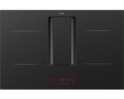 ETNA AKI380ZT Inductiekookplaat met Geïntegreerde Afzuiging – 80 cm – 4 Kookzones – Centrale Sliderbediening – Boostfunctie – Recirculatie of Luchtafvoer – Inbouwmaat 750x490 mm – Energielabel A