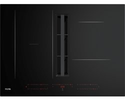 ETNA AKI870ZT - Inductiekookplaat - Zwart - 80 cm - Keramisch - 4 zone(s) Inbouw afzuigkap - 10 snelheden - Naloopstand - Light & Slide bediening - Light & Slide bediening