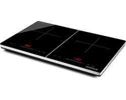 G3 Ferrari Energiko Duo G10209 Dubbele inductiekookplaat, 1800 W + 1700 W, timer, digitaal display, geschikt voor pannen van 12 cm tot 26 cm, gemakkelijk te reinigen