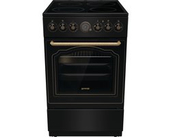 Gorenje GECS5B70CLB, Vrijstaand fornuis, Zwart, Draaiknop, Boven voorzijde, Bodem, Opberglade