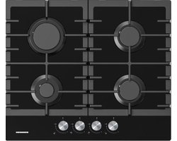 Heinner HBH-M421IRFGBK Inbouw Gaskookplaat – 60 cm – 4 Branders – Elektronische Ontsteking – Veiligheidsbeveiliging – 5 Jaar Garantie – Zwart Glas