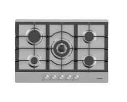 Heinner HBH-M705IWFIX Inbouw Gaskookplaat – 75 cm – 5 Branders – Wok – Elektronische Ontsteking – Veiligheidsbeveiliging – Zilver