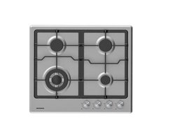 Heinner HBH‑M495IWFIX Inbouw Gaskookplaat – 60 cm – 4 Branders – Wok – Elektronische Ontsteking – Veiligheidsbeveiliging – 5 Jaar Garantie – Zilver