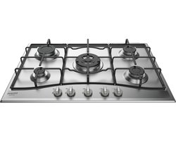 Hotpoint PCN 752 T/IX/HAR Roestvrijstaal Ingebouwd 75 cm Gaskookplaat 5 zone(s)