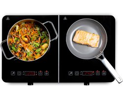 Inductie Kookplaat Vrijstaand - Elektrische Kookplaat 2 Pits - Keramische - Zwart