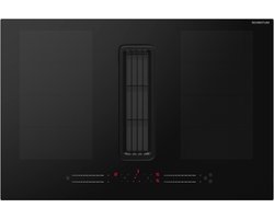 Inventum IKA8045 - Inbouw inductie kookplaat met afzuiging - 80 cm - 4 kookzones - 2 flexzones - 1- of 2-fase - Randloos - Zwart