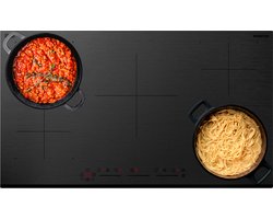 Inventum IKI9035MAT matte inbouw inductiekookplaat 90 cm - 2-fase - 5 kookzones - 2x Bridgefunctie - Boost - Timer - Kinderslot - Facetrand voorzijde - Elektrische kookplaat 5 pits - Mat Zwart