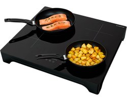 Inventum VKI6010ZWA inductie kookplaat 4 kookzones - 59 cm - 1-fase plug en play - Boost - Timer - Kinderslot - Tot 2600 W - Vrijstaand - Zwart