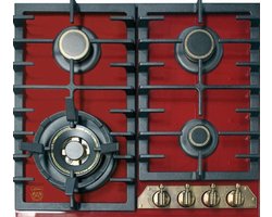 Kaiser gaskookplaat, KCG 6335 RotEm Bordeaux glas, retro inbouw kookplaat