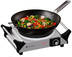 KitchenBrothers Elektrische Kookplaat - 1 Pits - 1500W - RVS