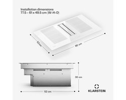 Klarstein Chef-Fusion Down Air System - Kookplaat + Afzuigkap - 7200W - 90 cm - Wit