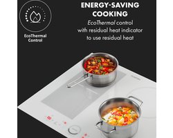 Klarstein Delicatessa 60 - Hybrid Inbouwkookplaat - Inductie - 4 Kookzones - 7000W - Afzonderlijk Regelbaar - SenseControl Touchpaneel - Overhittingsbeveiliging - 99 Minuten Timer - Digitaal Display - Panherkenning - Kinderbeveiliging - Wit