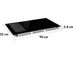 Klarstein Delicatessa 90 Hybrid Inbouw Inductiekookplaat - 5 Zones - 7400W - Zwart