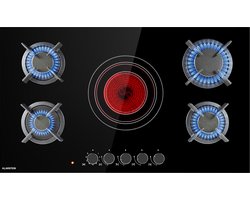 Klarstein Gaskocher 4 Flammig en 1 Glaskeramik Kochfeld, 9,2 kW Einbau Gaskocher voor Innenbereich, Edelstahl Gaskocher voor Wohnmobil, 4 Flammiger Gaskocher, Moderner Einbau Gasherd, Gas Herd – geschikt voor thuisfitness en sportschoolgebruik, duurz