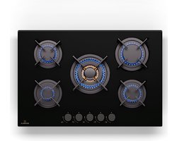 Klarstein Gaskookplaat 5-pits, Inbouw Gaskookplaat voor Binnen & Camper, 11000 W RVS Gaskookplaat, 5 Branders met SnapJet Branders, Moderne Inbouw Gasplaat, LPG,4 kW 51 cm - elektrische Ontsteking Aardgas - Gas Hob - Gas Kookveld