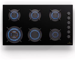 Klarstein Goldflame 6 - Gaskookplaat - 6-pits - Side Control - Zwart