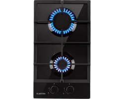 Klarstein Ignito Domino Gasfornuis - 2 Pitten sabaf-brander - Glaskeramiek - Zwart