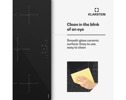 Klarstein PowerGlide inductiekookplaat - 5-zone inbouw inductiekookplaat, 9800 W boost, touchslider, timer, kinderslot, restwarmte-indicator, keramisch glas, 90 cm, zwart