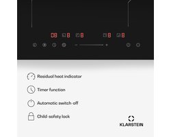 Klarstein PowerGlide Induktionskochfeld 4 Zonen Induktionsherd, 7800 W Power Boost, 9 Heizstufen, SenseControl, Timer & Kindersicherung, 60 cm Elegantes Design – geschikt voor thuisfitness en sportschoolgebruik, duurzame constructie, eenvoudig te mon