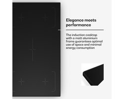 Klarstein Velaire inductiekookplaat - 5-pits inbouw inductiekookplaat, 7200 W boost, touchbediening, timer, kinderslot, warmte-indicator, glazen oppervlak, 90 cm