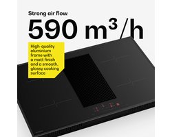 Klarstein Velaire inductiekookplaat met afzuiging - 80 cm, 4 zones, 8400 W boost, ingebouwde afzuiging, touchbediening, timer, kinderslot, pannenherkenning, zwart glazen oppervlak
