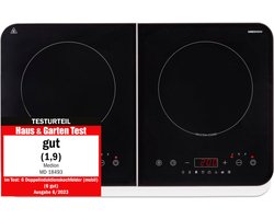 MEDION Dubbele inductiekookplaat, 3500 watt, twee kookplaten, 10 temperatuurinstellingen, LED-display, MD18493, zwart