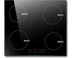 MMP® Elektrische Kookplaat 4 Pits - Elektrische Fornuis - Elektrische Kookplaat Vrijstaand - 4 Kookplaten 60 cm - Kinderslot - Zwart - 59cm x 52cm x 6cm