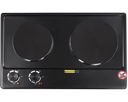 Molain Kookplaat Elektrische - 2 Pits - 2500W - 6 Versnellingen - Knopbediening - 100-250ºC - Zwart